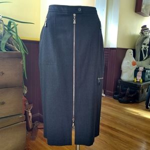 Wool Skirt with zip details.  Size 2.